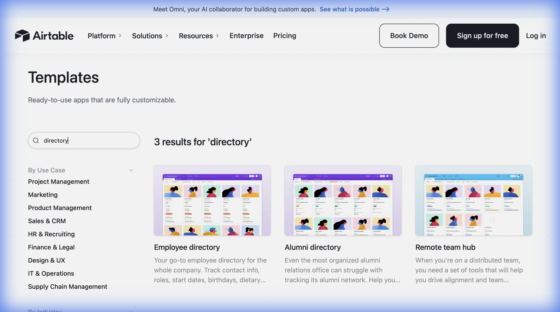 Airtable offers directory templates to help you structure your listings database