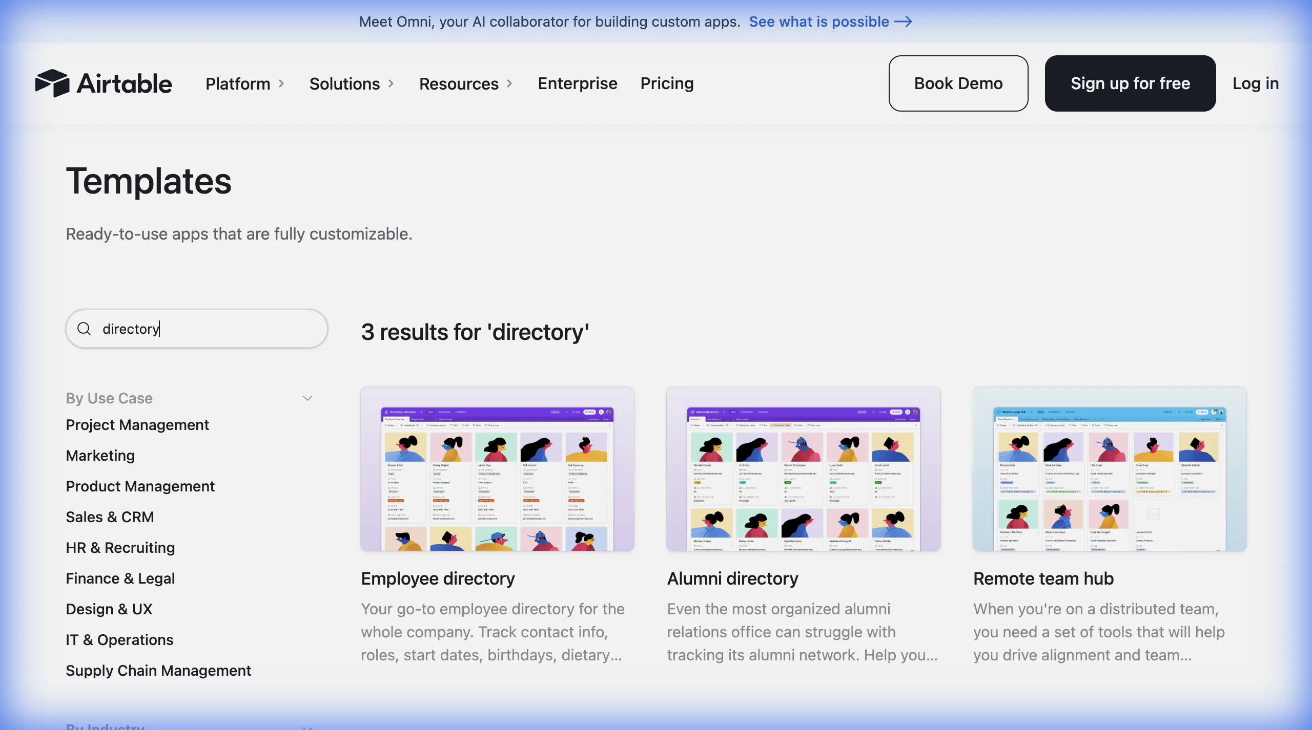 Airtable offers directory templates to help you structure your listings database