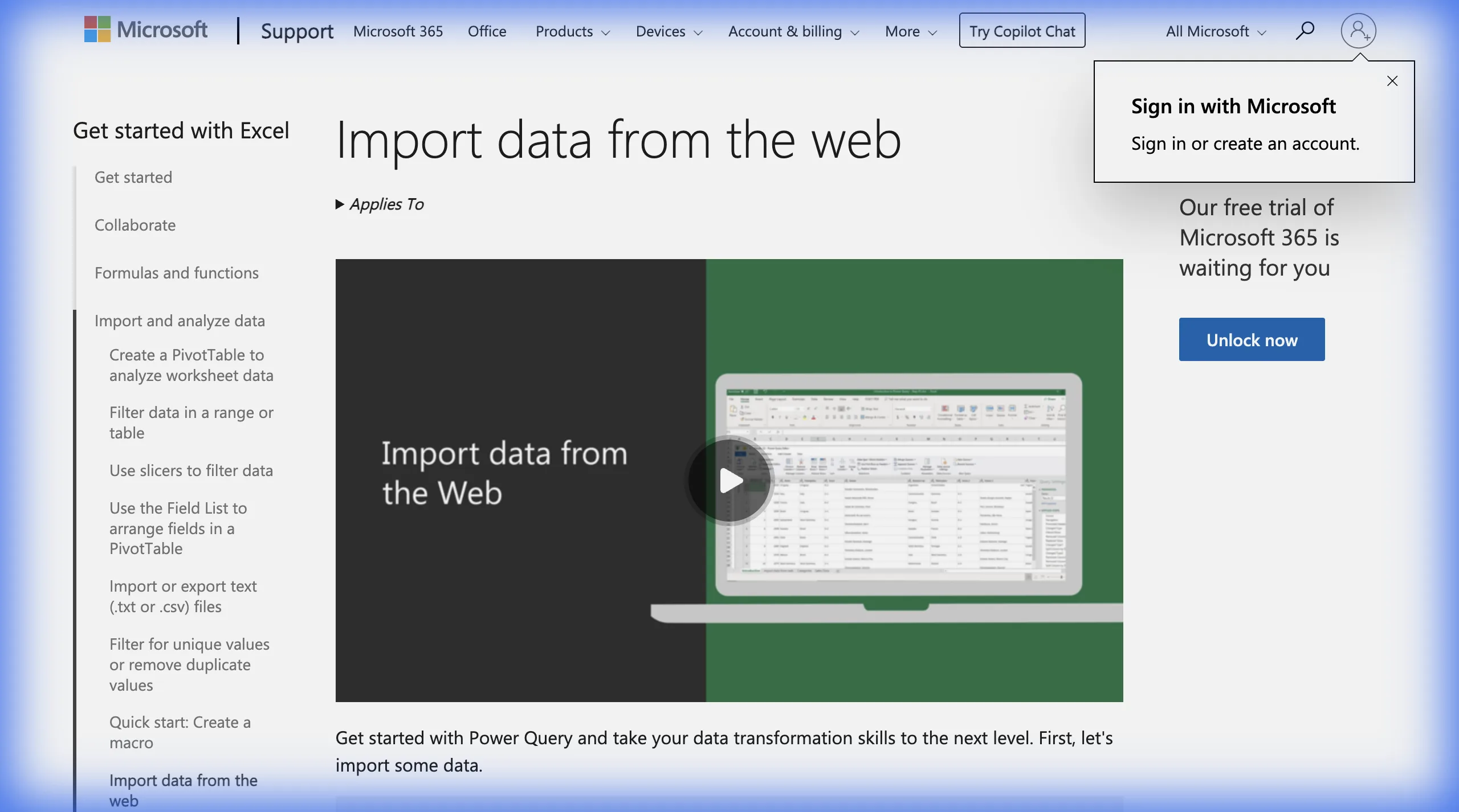 Excel Power Query import screen showing a spreadsheet-heavy data preparation workflow